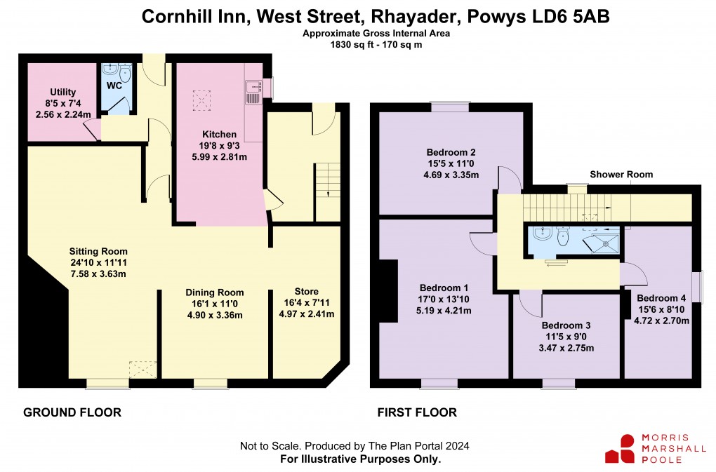 Floorplan for West Street, Rhayader, Powys
