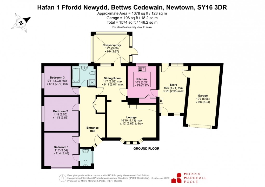 Floorplan for Ffordd Newydd, Bettws Cedewain, Newtown, Powys