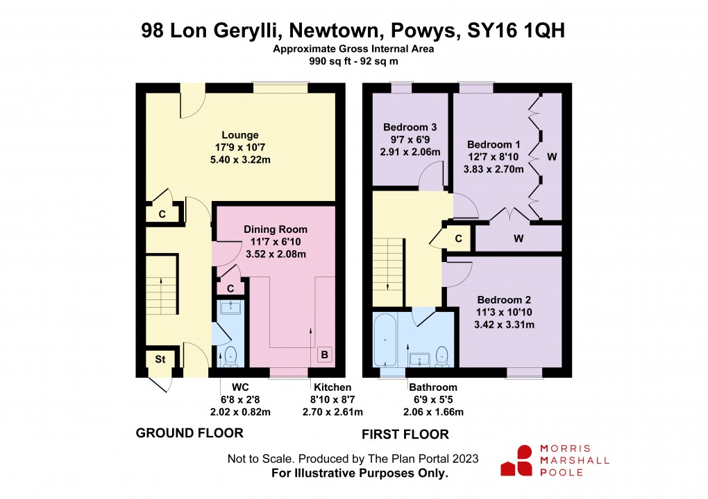 Floorplan for Lon Gerylli, Newtown, Powys