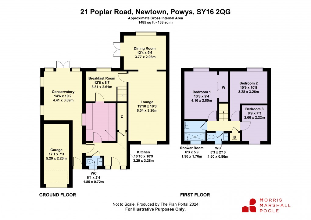 Floorplan for Poplar Road, Newtown, Powys
