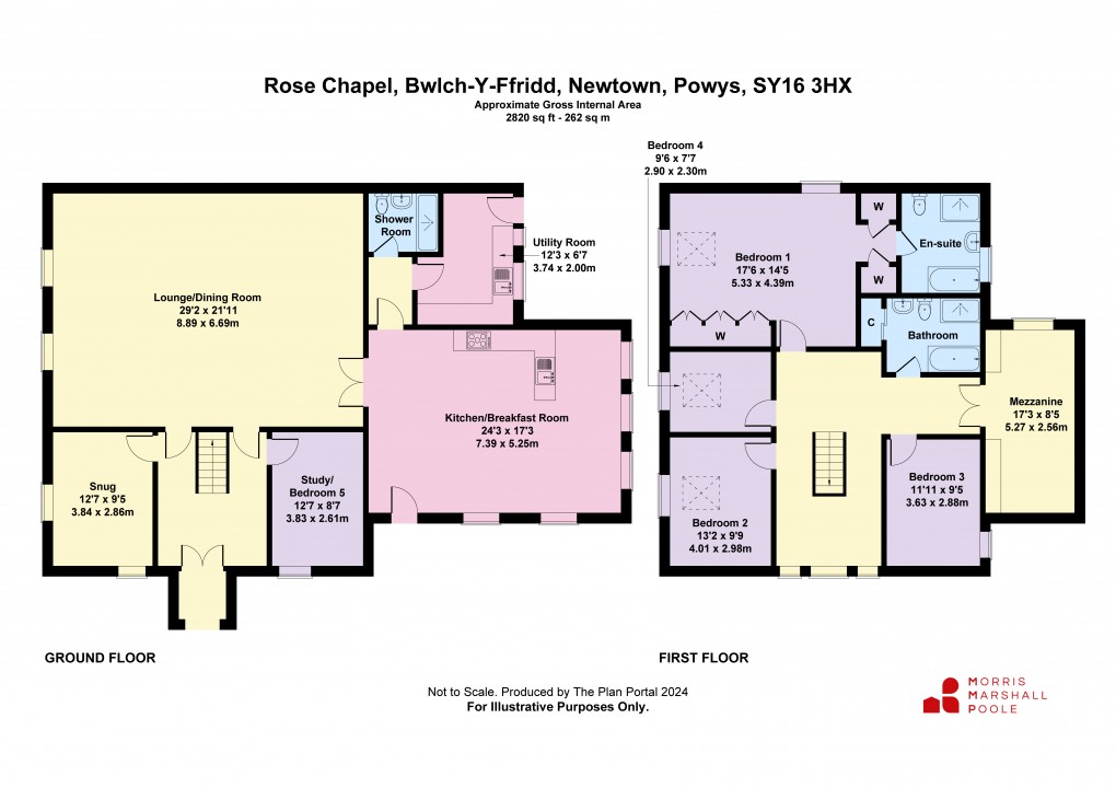 Floorplan for Bwlch-y-Ffridd, Newtown, Powys