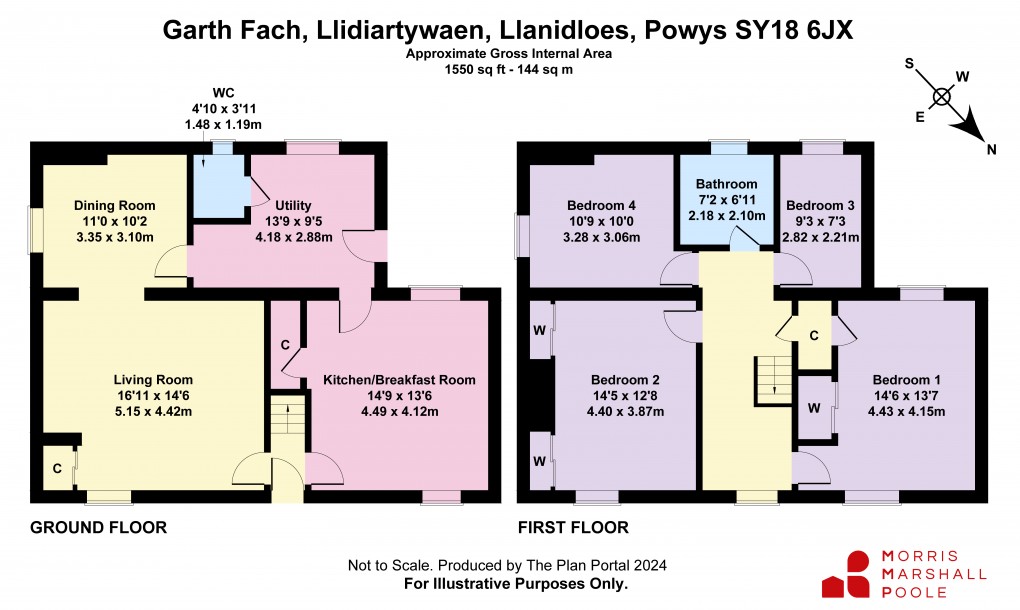 Floorplan for Llidiartywaun, Llanidloes, Powys