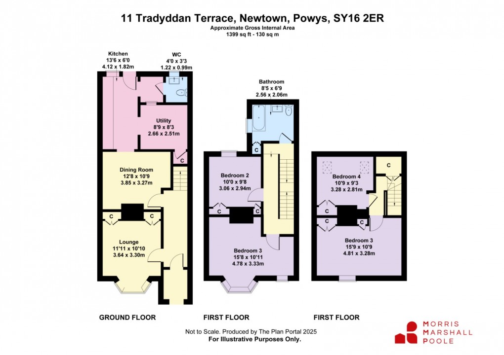 Floorplan for Tradyddan Terrace, Newtown, Powys