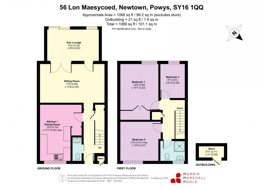 Floorplan for Lon Maesycoed, Newtown, Powys