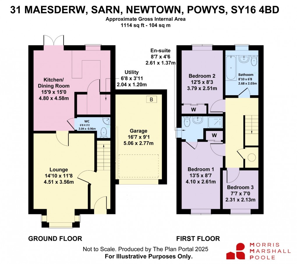 Floorplan for Maesderw, Sarn, Newtown, Powys