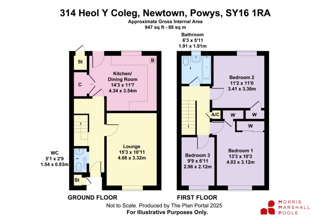 Floorplan for Heol Y Coleg, Newtown, Powys