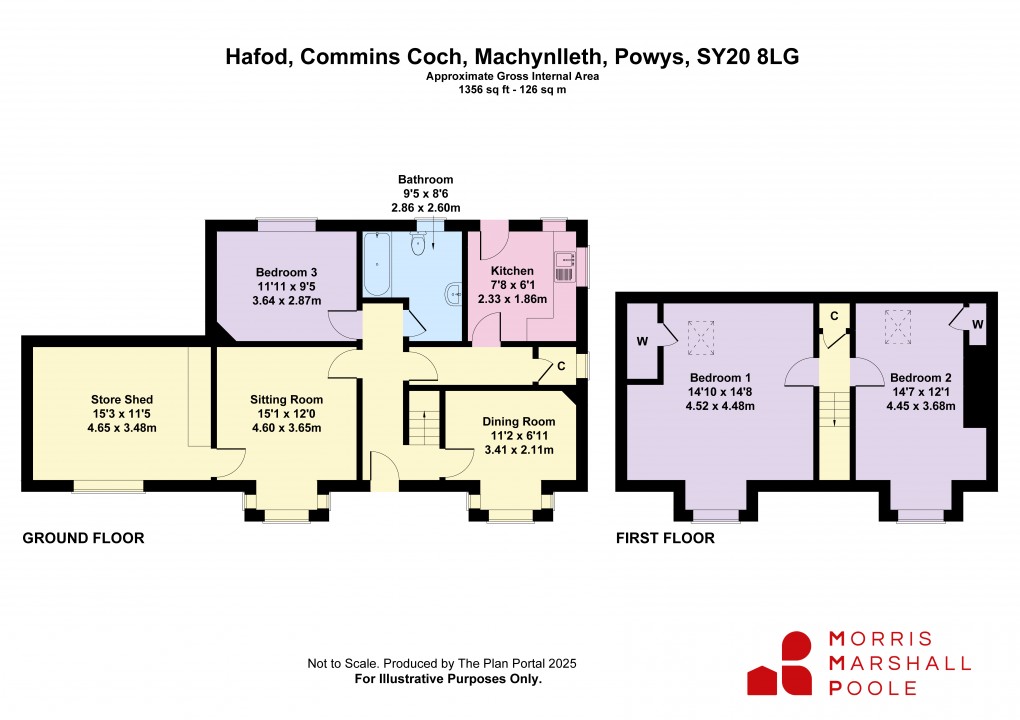 Floorplan for Commins Coch, Machynlleth, Powys