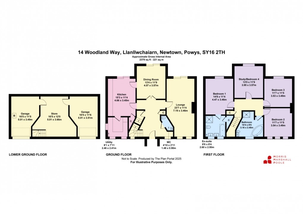 Floorplan for Woodland Way, Newtown, Powys