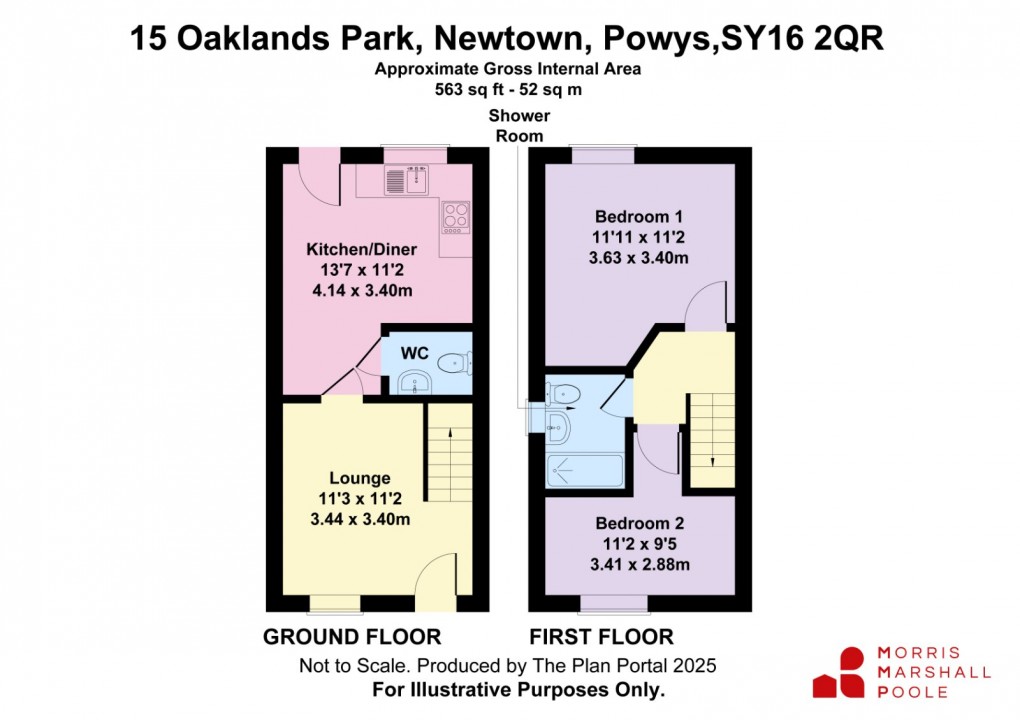 Floorplan for Oaklands Park, Newtown, Powys
