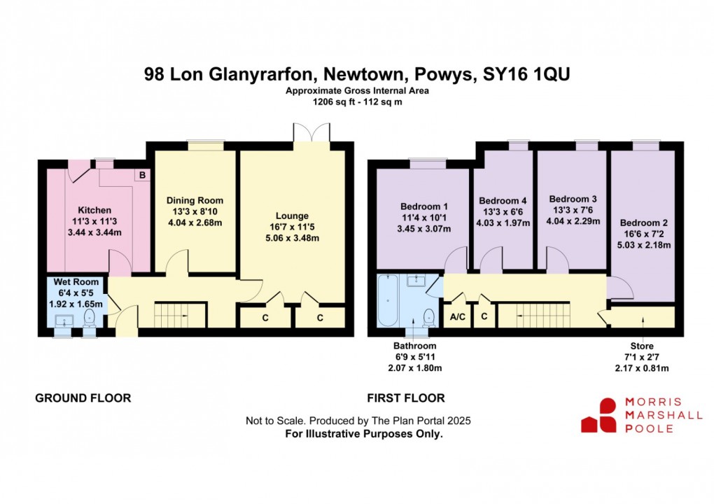Floorplan for Lon Glanyrafon, Newtown, Powys