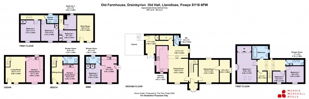 Floorplan for Drainbyrion, Old Hall, Llanidloes, Powys