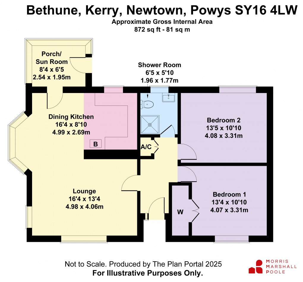 Floorplan for Kerry, Newtown, Powys