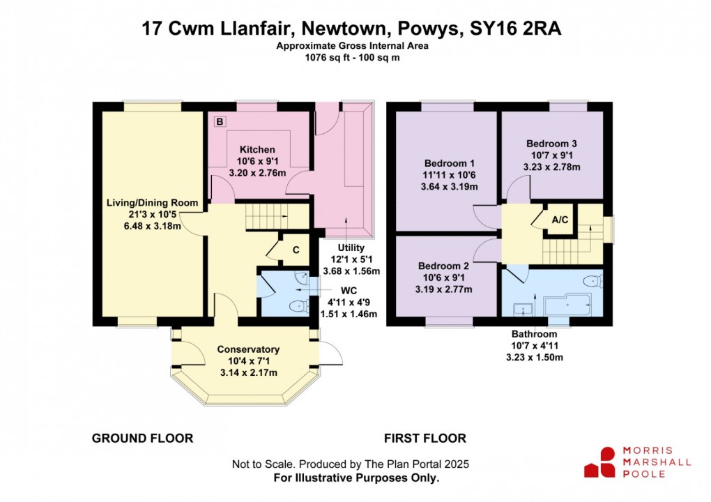 Floorplan for Cwm Llanfair, Llanfair Road, Newtown, Powys