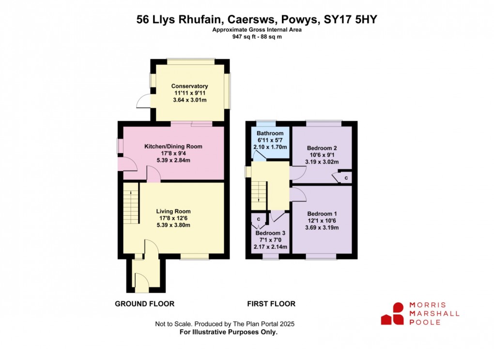 Floorplan for Llys Rhufain, Caersws, Powys