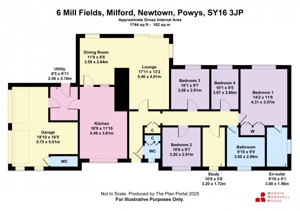 Floorplan for Mill Fields, Milford, Newtown, Powys