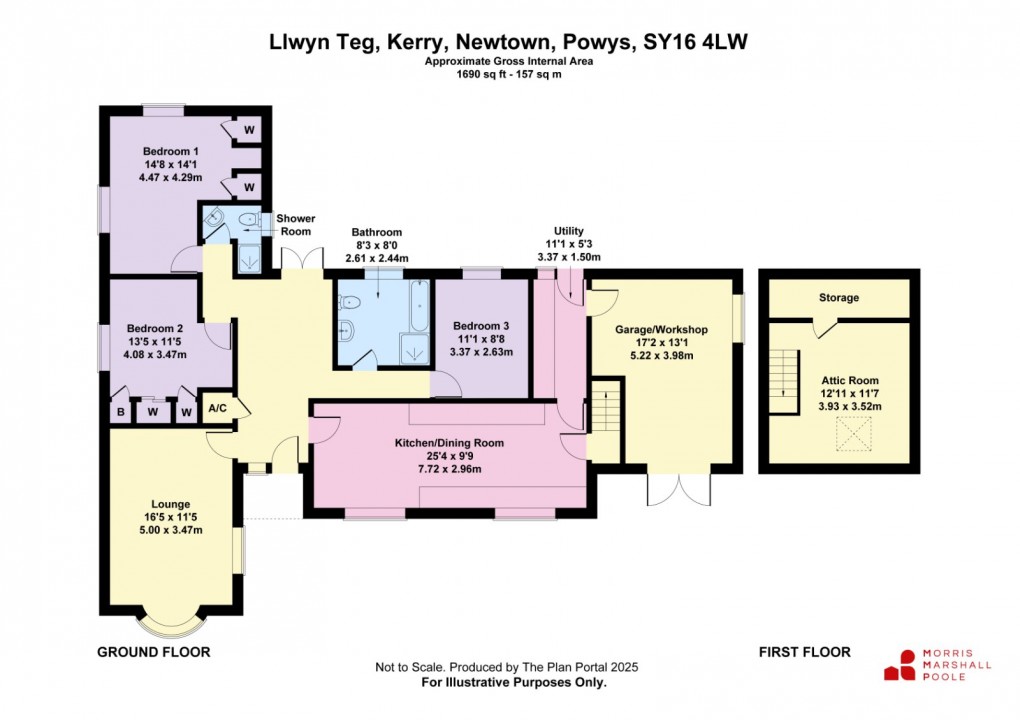 Floorplan for Kerry, Newtown, Powys