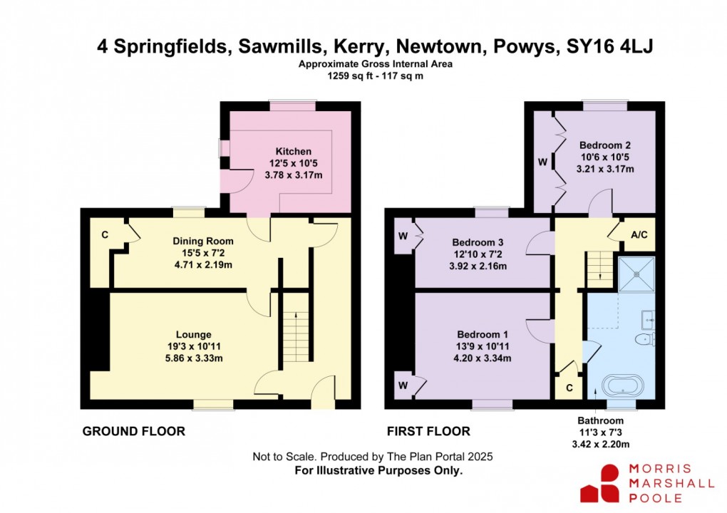 Floorplan for Springfields, Kerry, Newtown, Powys