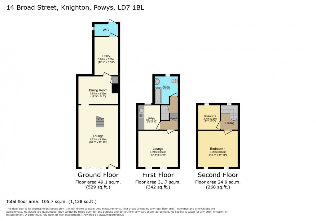 Floorplan for Broad Street, Knighton, Powys