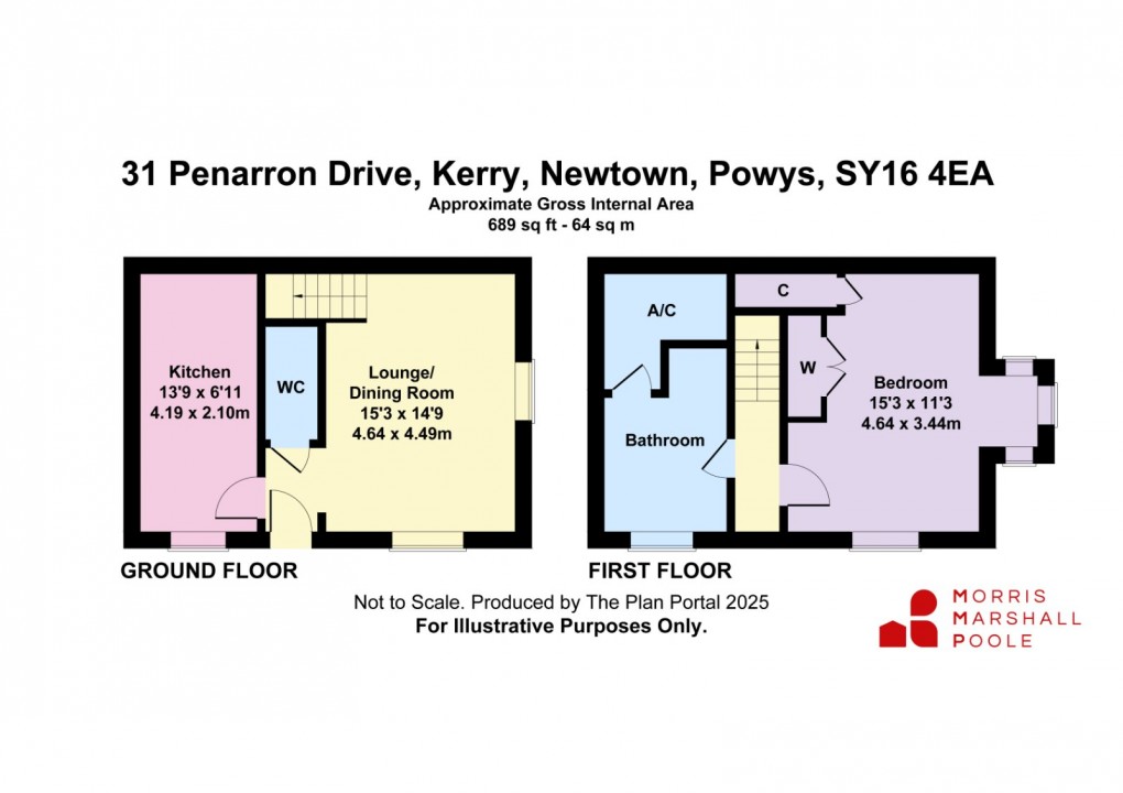 Floorplan for Penarron Drive, Kerry, Newtown, Powys