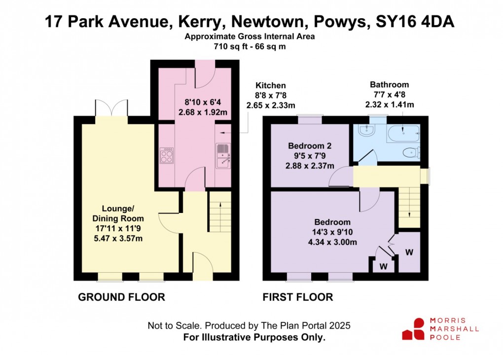 Floorplan for Park Avenue, Kerry, Newtown, Powys