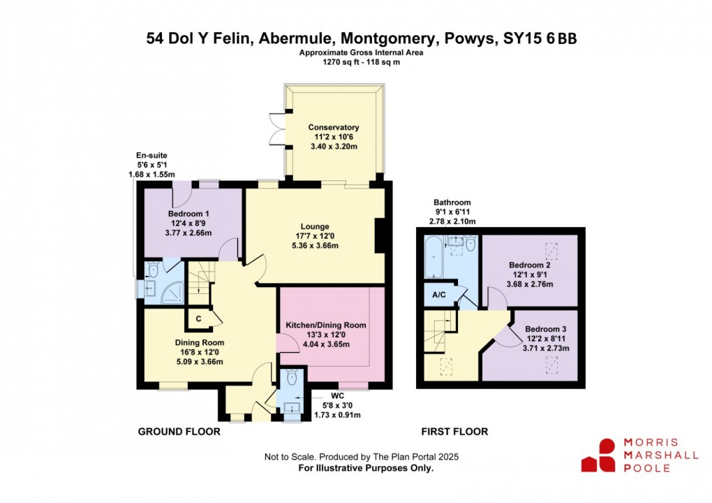 Floorplan for Dol Y Felin, Abermule, Montgomery, Powys