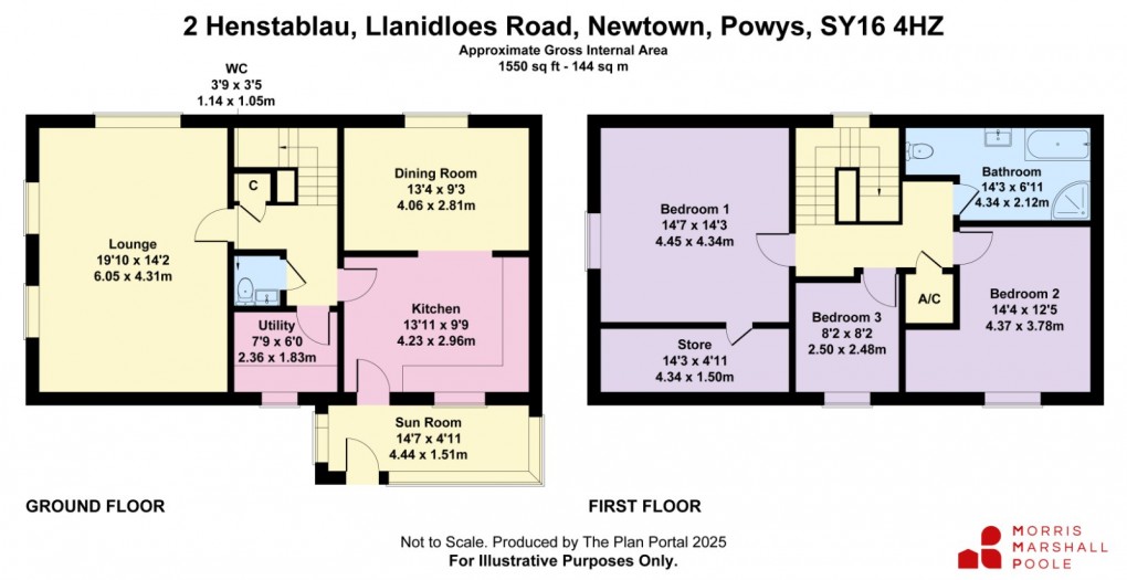 Floorplan for Henstablau, Llanidloes Road, Newtown, Powys