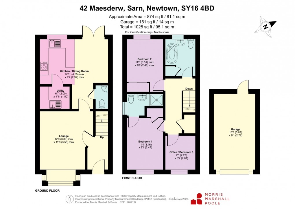 Floorplan for Maesderw, Sarn, Newtown, Powys
