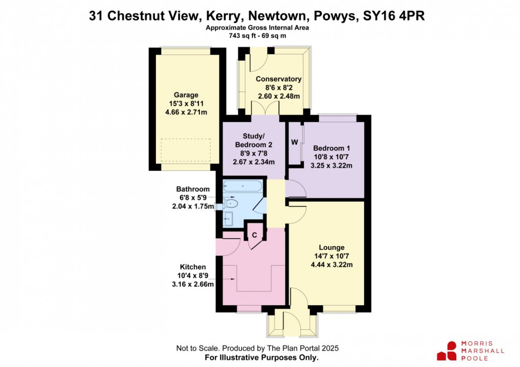 Floorplan for Chestnut View, Kerry, Newtown, Powys