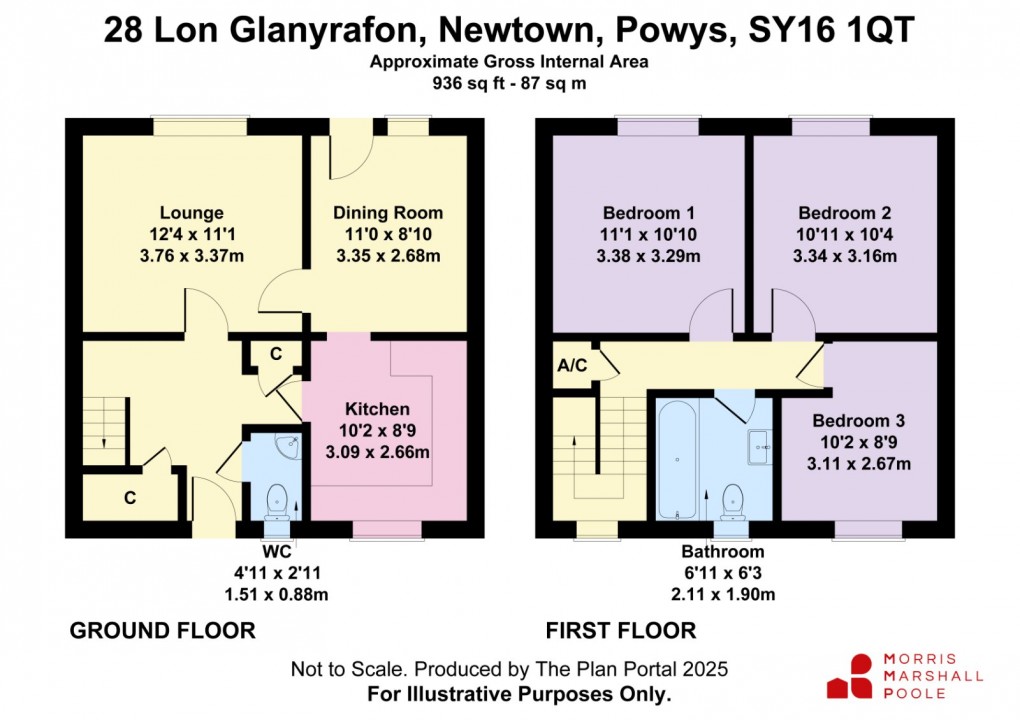 Floorplan for Lon Glanyrafon, Newtown, Powys