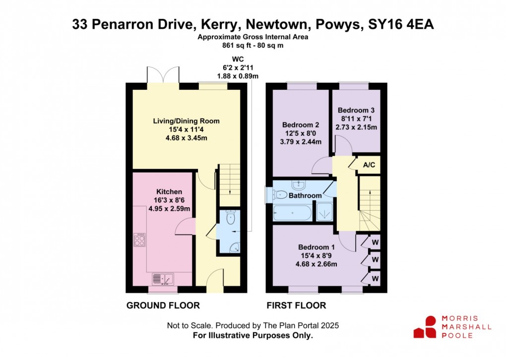 Floorplan for Penarron Drive, Kerry, Newtown, Powys
