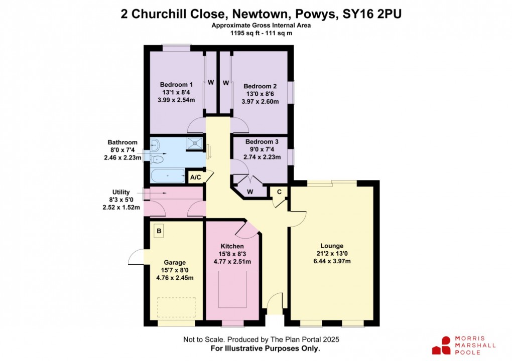 Floorplan for Churchill Close, Newtown, Powys