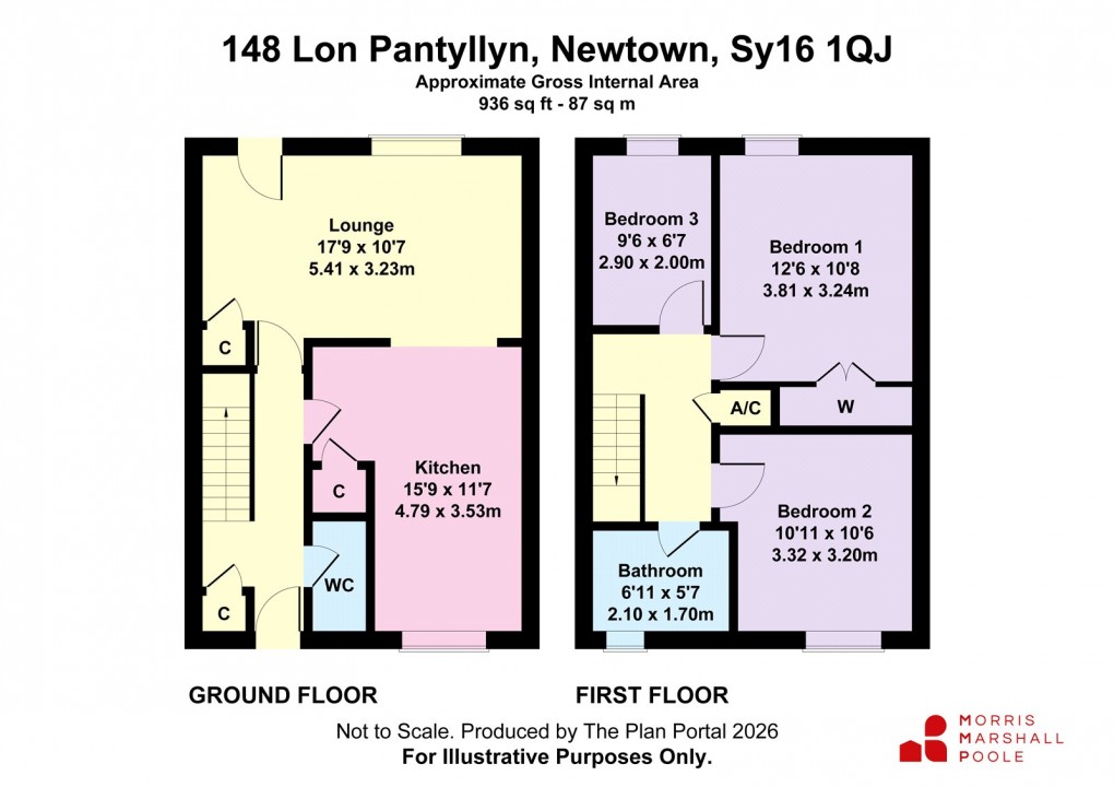 Floorplan for Lon Pantyllyn, Newtown, Powys