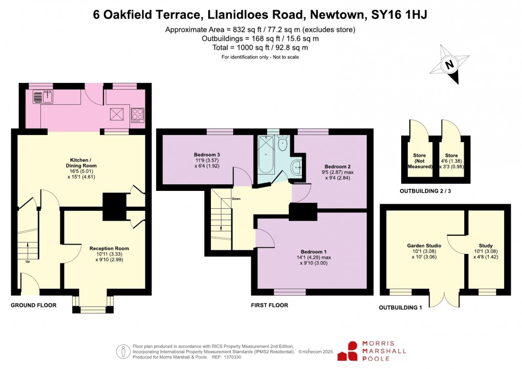 Floorplan for Oakfield Terrace, Llanidloes Road, Newtown, Powys