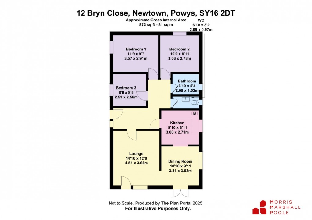 Floorplan for Bryn Close, Newtown, Powys