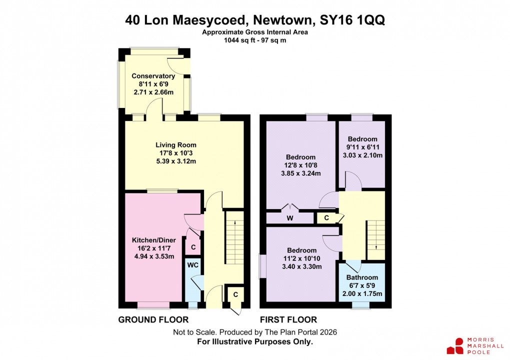 Floorplan for Lon Maesycoed, Newtown, Powys