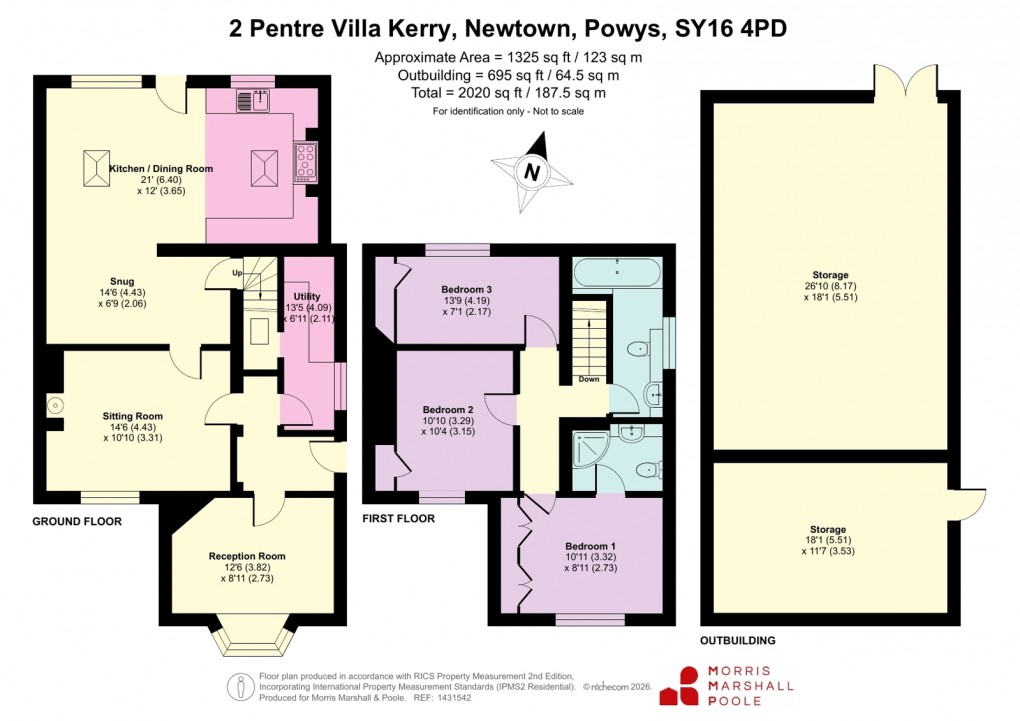 Floorplan for Kerry, Newtown, Powys