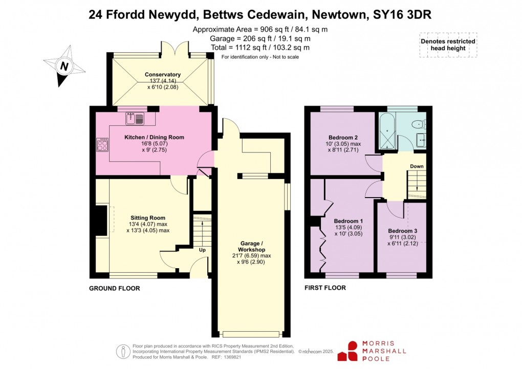 Floorplan for Ffordd Newydd, Bettws Cedewain, Newtown, Powys