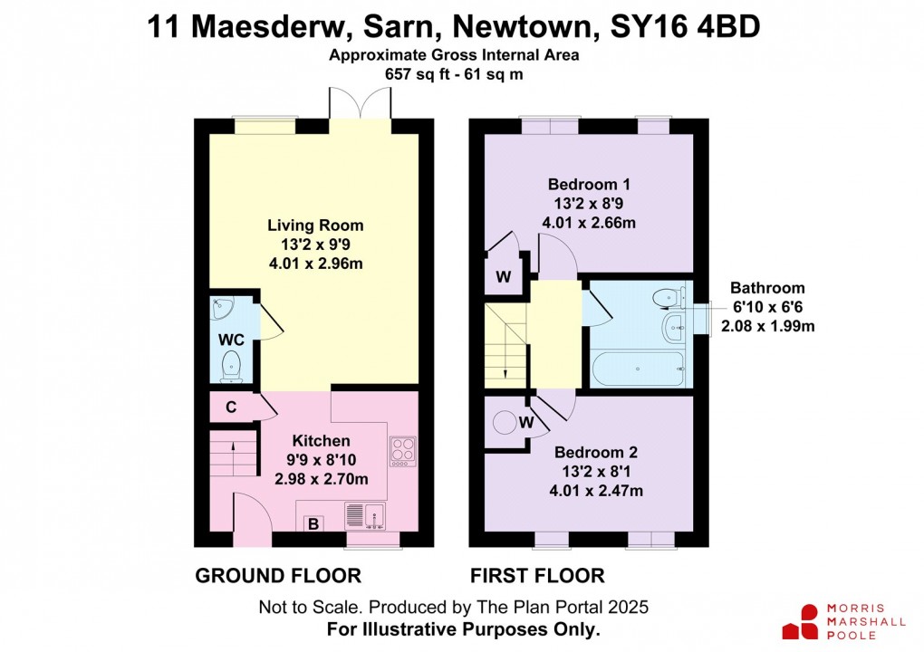 Floorplan for Maesderw, Sarn, Newtown, Powys
