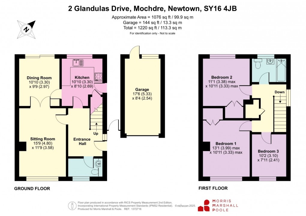 Floorplan for Glandulas Drive, Mochdre, Newtown, Powys