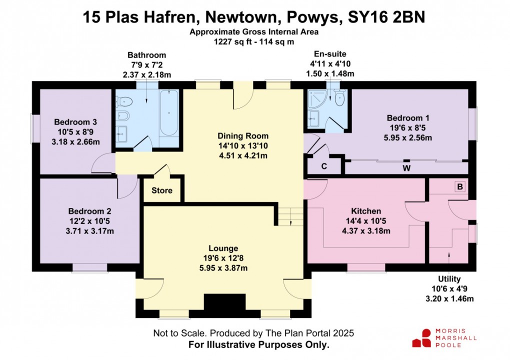 Floorplan for Plas Hafren, Newtown, Powys