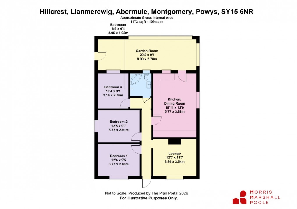 Floorplan for Llanmerewig, Abermule, Montgomery, Powys