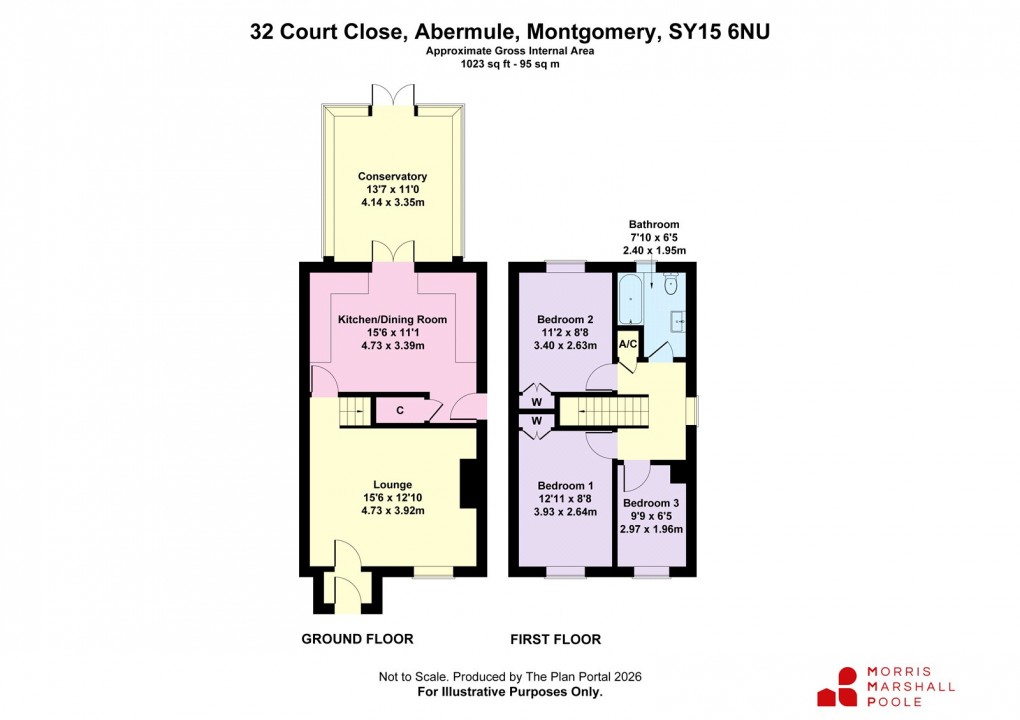Floorplan for Court Close, Abermule, Montgomery, Powys