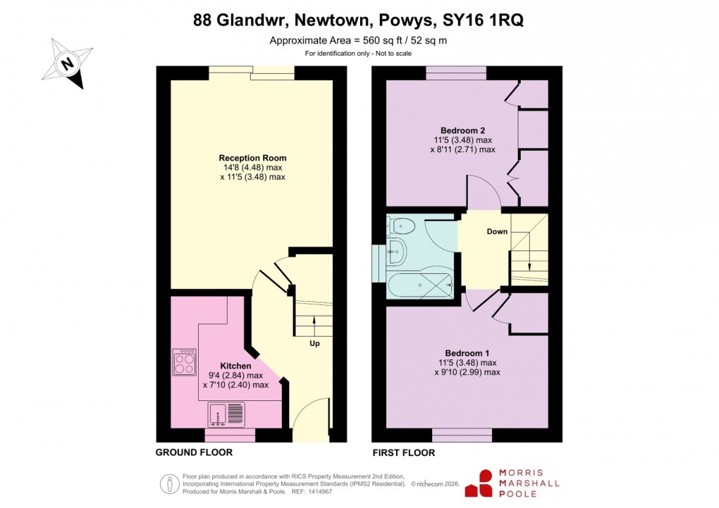 Floorplan for Glandwr, Newtown, Powys