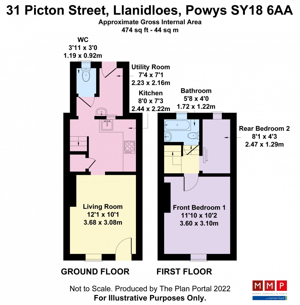 Floorplan for Picton Street, Llanidloes, Powys