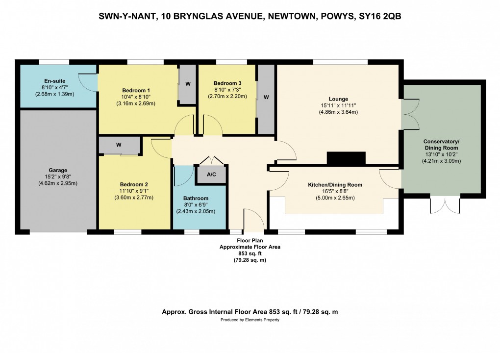Floorplan for Brynglas Avenue, Newtown, Powys