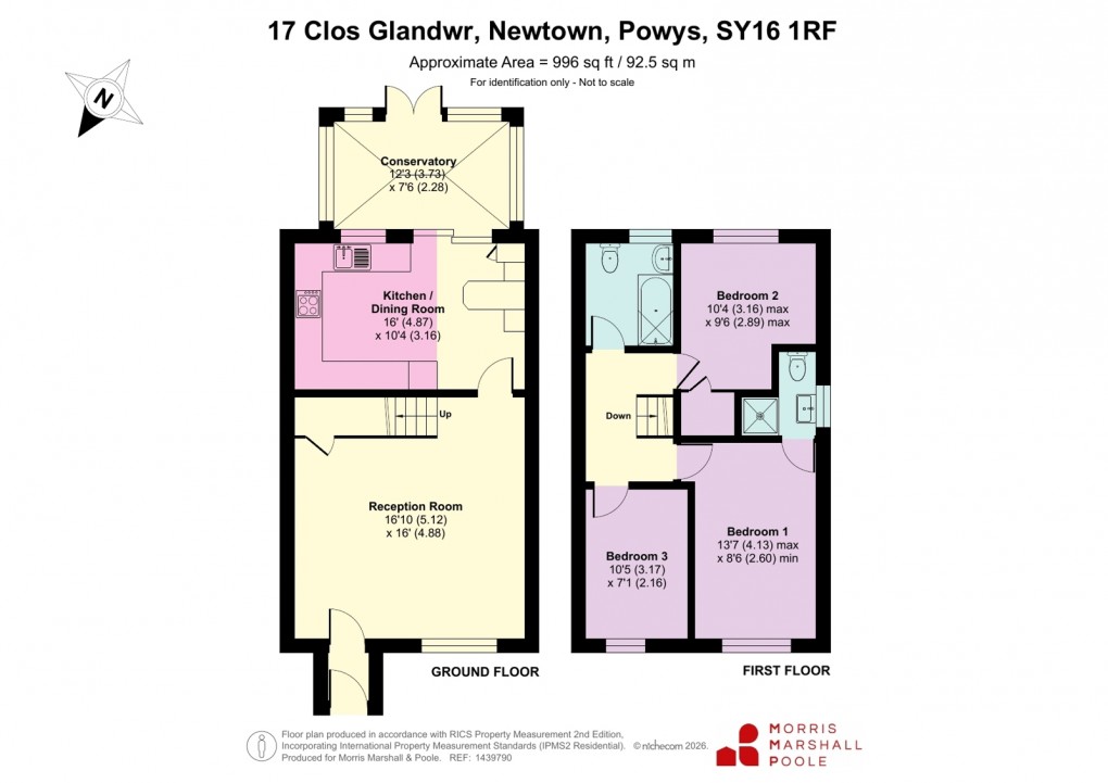 Floorplan for Clos Glandwr, Newtown, Powys