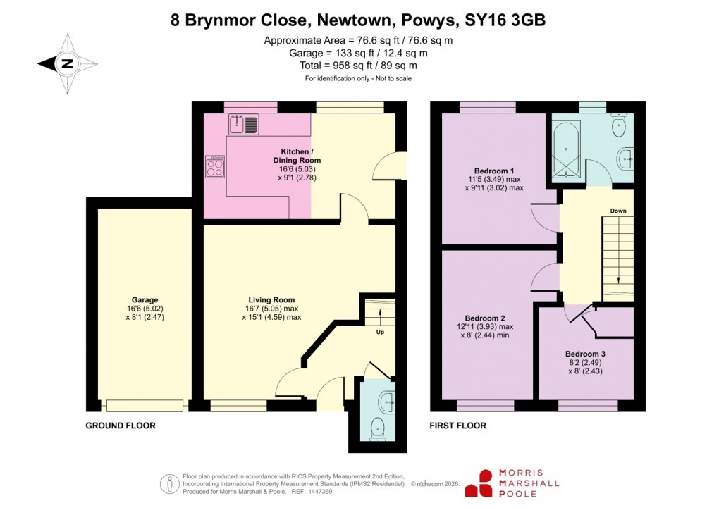 Floorplan for Brynmor Close, Newtown, Powys