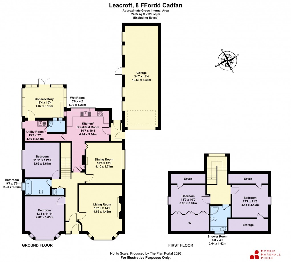 Floorplan for Ffordd Cadfan, Tywyn, Gwynedd
