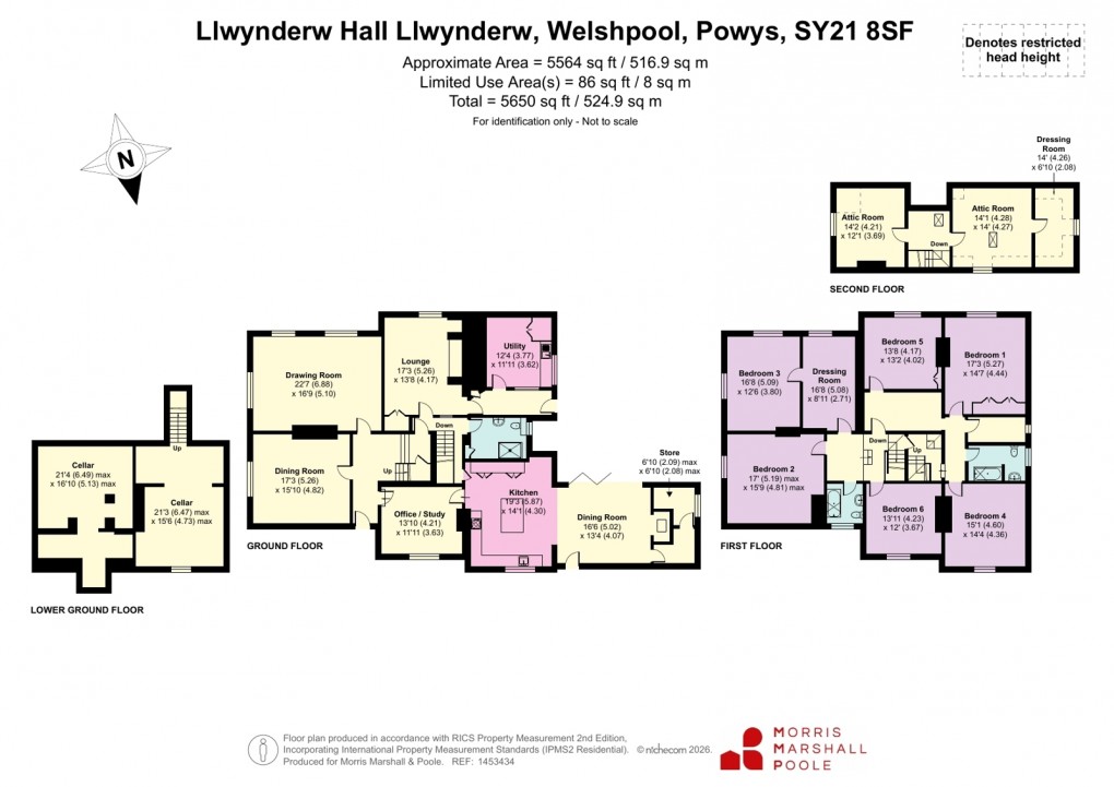 Floorplan for Llwynderw, Welshpool, Powys