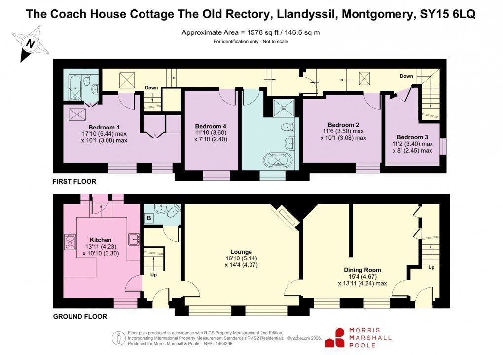 Floorplan for The Coach House Cottage, Llandyssil, Montgomery, Powys